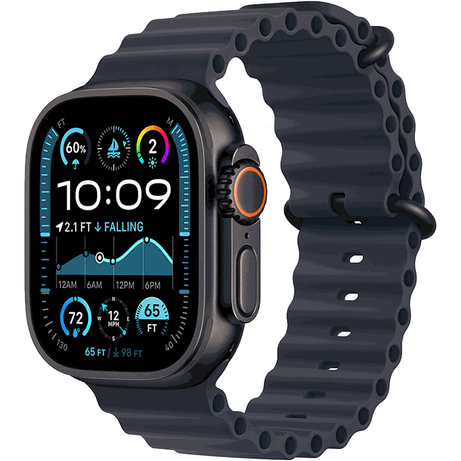 Apple Watch Ultra 2 Black Ocean Band Navy