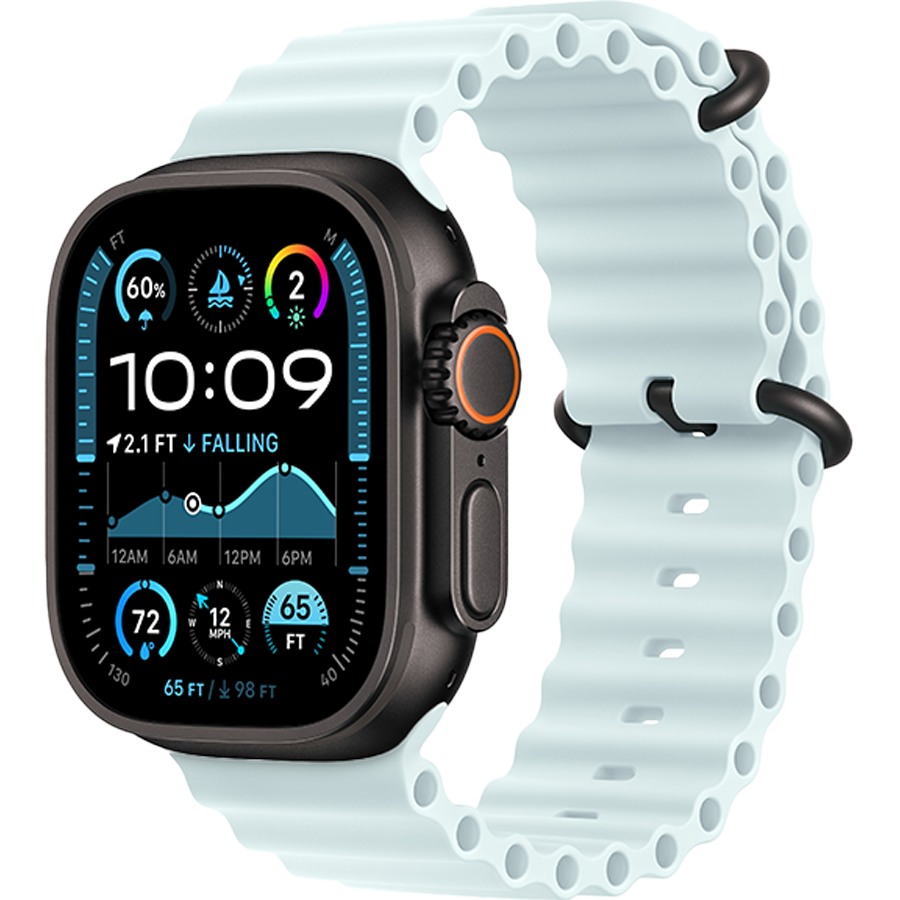 Apple Watch Ultra 2 Black Ocean Band Ice Blue