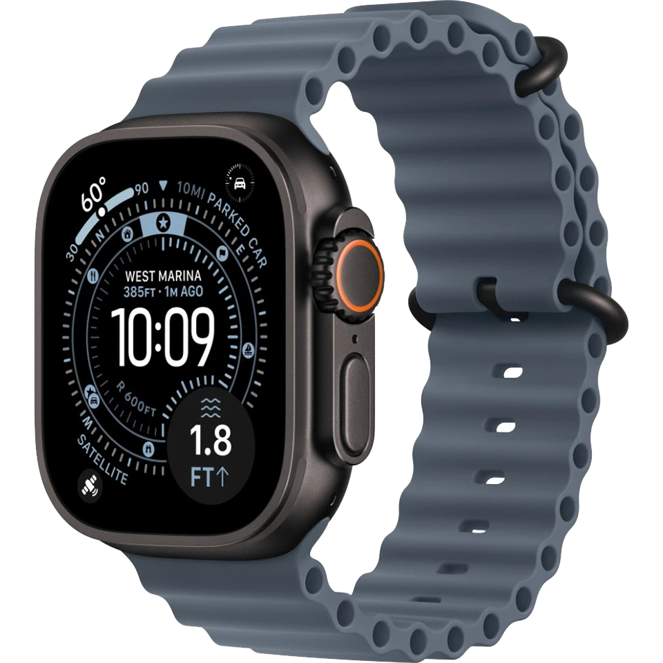 Apple Watch Ultra 3 Black Ocean Band Anchor Blue